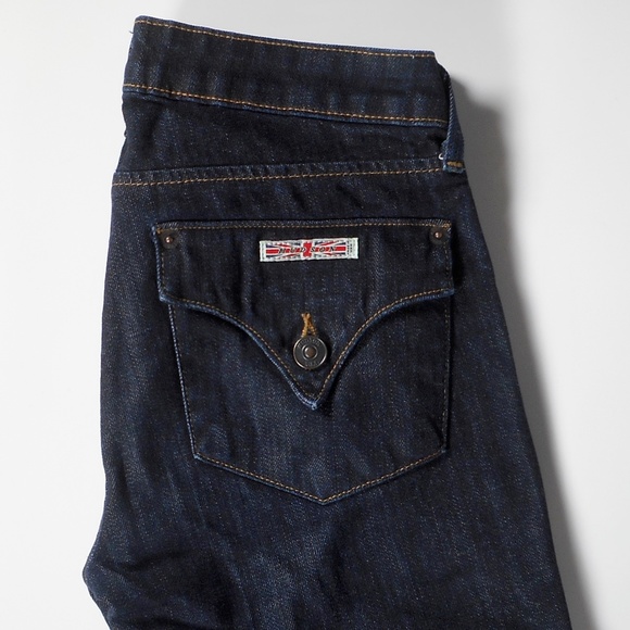 Hudson Carly Signature 25 Straight Leg  Dark Wash Lisbon Jeans Flap Pockets - Picture 5 of 11